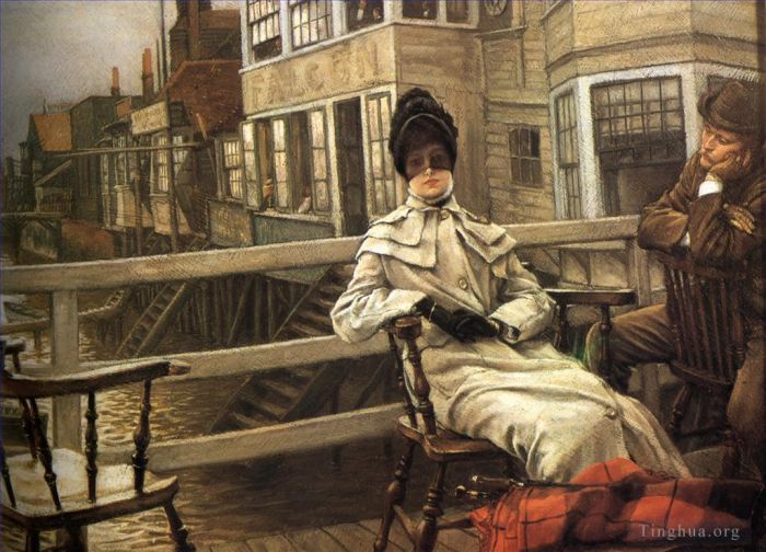 James Tissot Oil Painting - Waiting for the Ferry 2