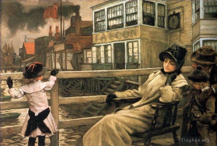 James Tissot Oil Painting - Waiting for the Ferry
