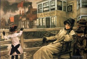 Artist James Tissot's Work - Waiting for the Ferry