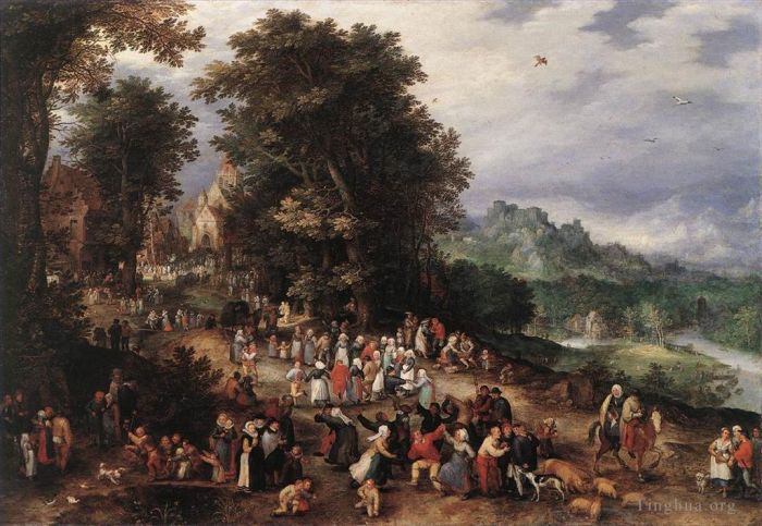 Jan Brueghel the Elder Oil Painting - A Flemish Fair