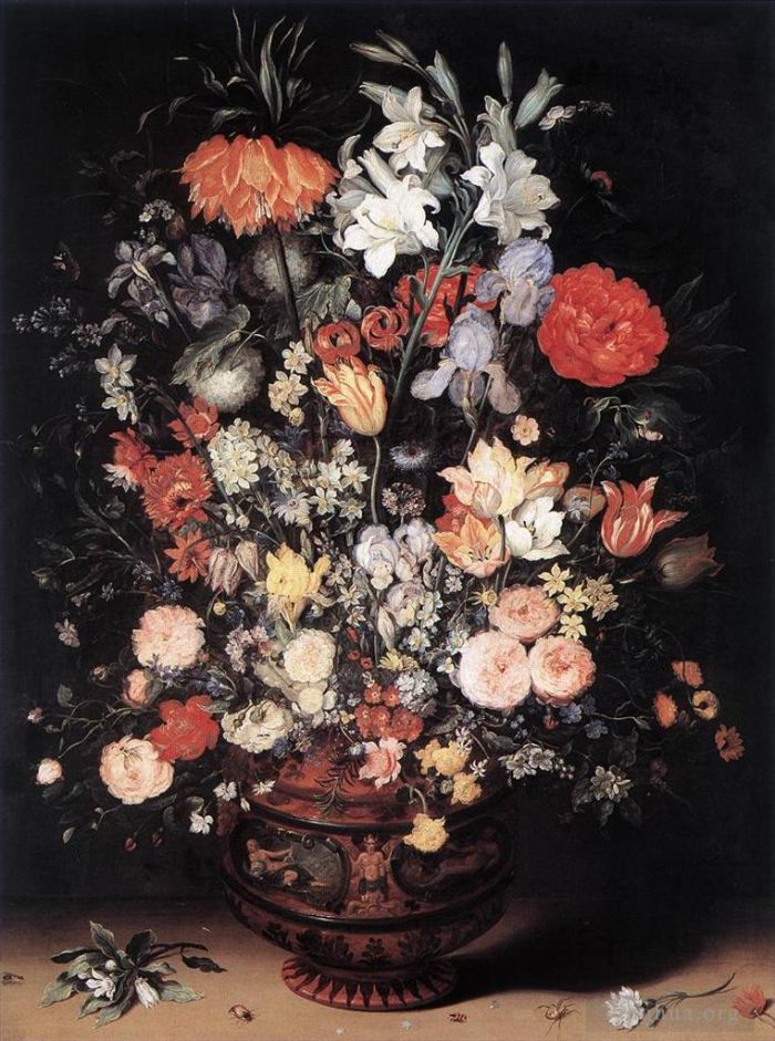 Jan Brueghel the Elder Oil Painting - Flowers In A Vase