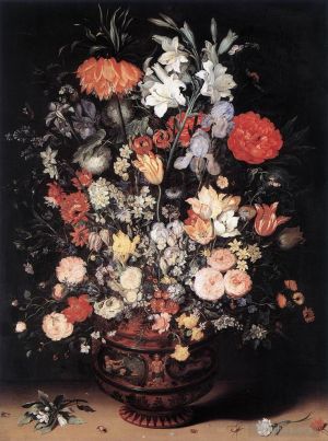 Artist Jan Brueghel the Elder's Work - Flowers In A Vase