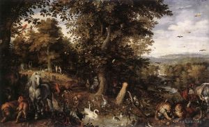 Artist Jan Brueghel the Elder's Work - Garden Of Eden