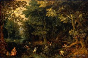 Artist Jan Brueghel the Elder's Work - Latona and the Lycian Peasants