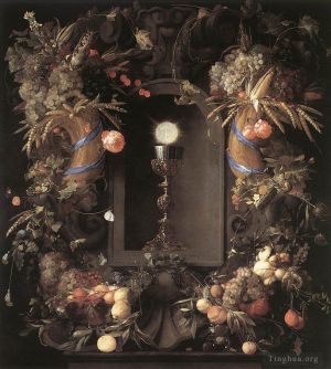 Artist Jan Davidsz de Heem's Work - Eucharist In Fruit Wreath