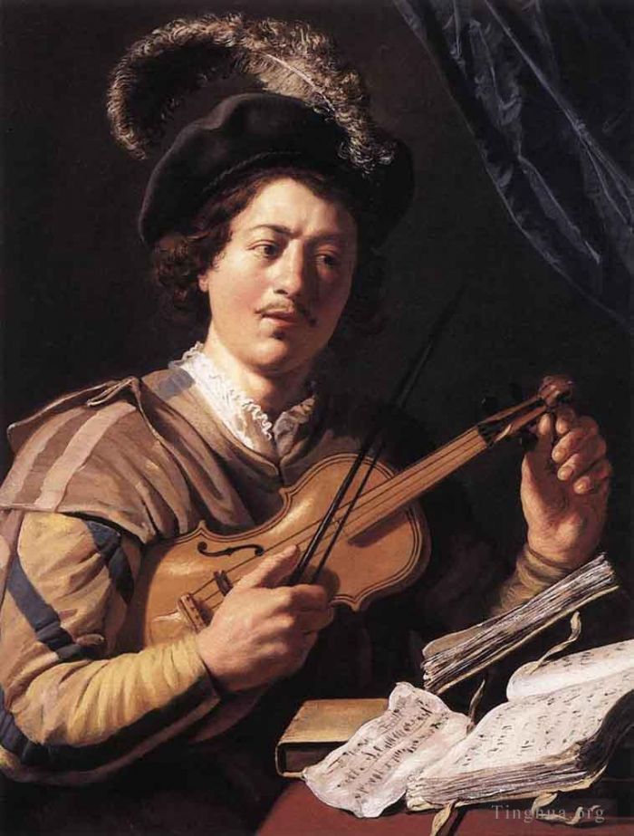 Jan Lievens Oil Painting - The Violin Player