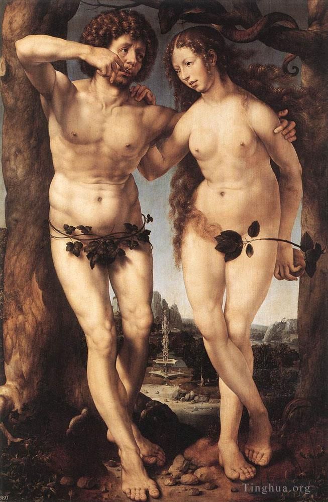 Jan Gossaert Oil Painting - Adam and Eve