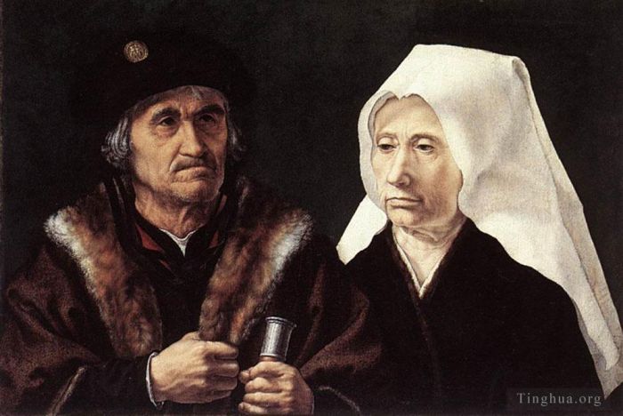 Jan Gossaert Oil Painting - An Elderly Couple