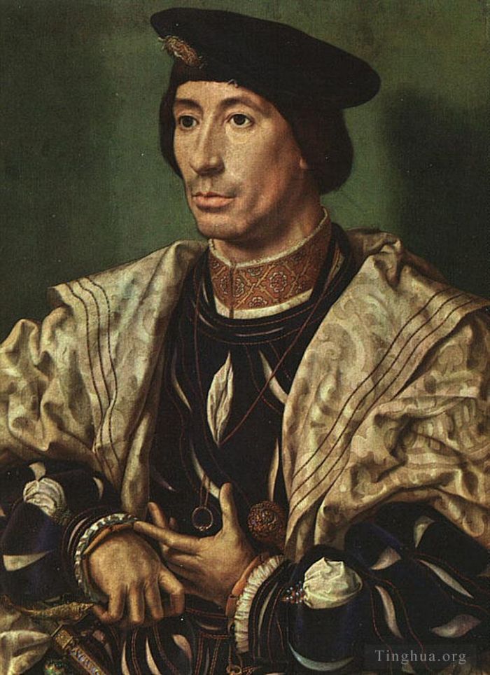 Jan Gossaert Oil Painting - Portrait of Baudouin of Burgundy