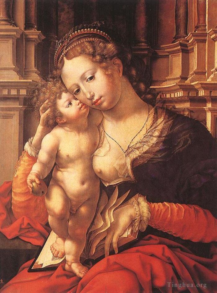Jan Gossaert Oil Painting - Virgin and Child