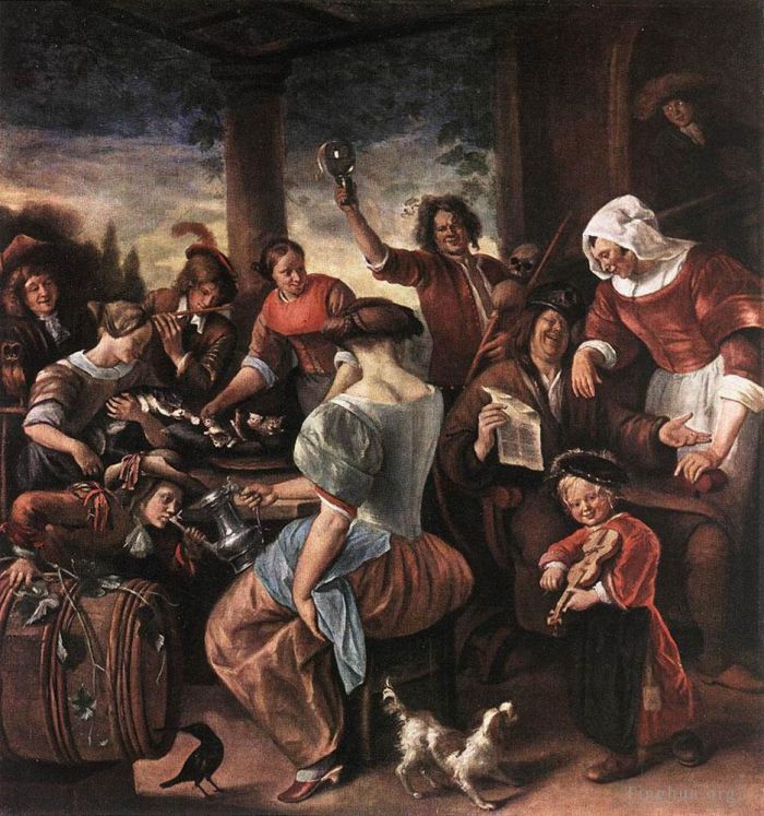 Jan Havickszoon Steen Oil Painting - A Merry Party