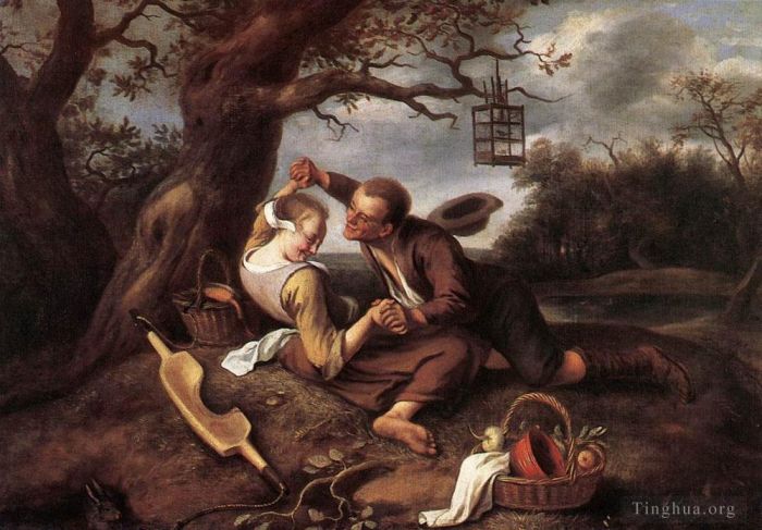Jan Havickszoon Steen Oil Painting - Merry Couple