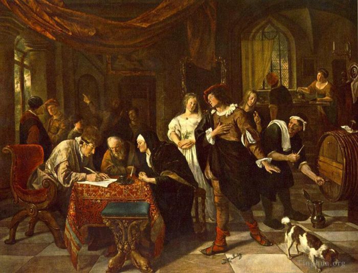 Jan Havickszoon Steen Oil Painting - The Marriage