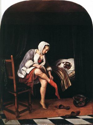 Artist Jan Havickszoon Steen's Work - The Morning Toilet 1665