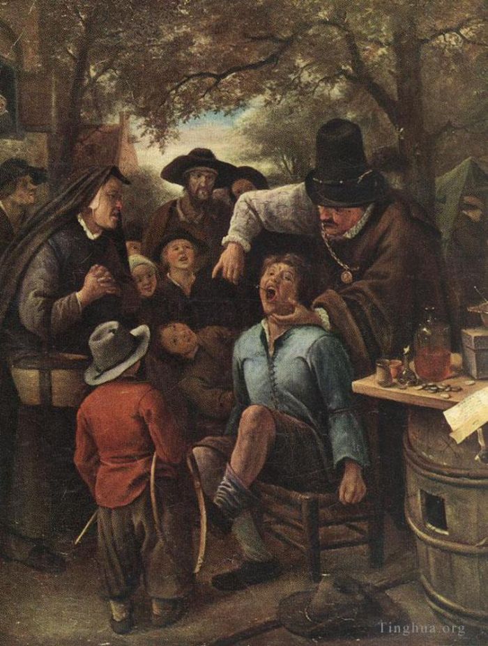 Jan Havickszoon Steen Oil Painting - The Quackdoctor