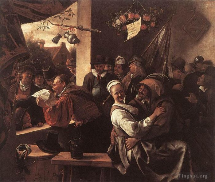 Jan Havickszoon Steen Oil Painting - The Rhetoricians