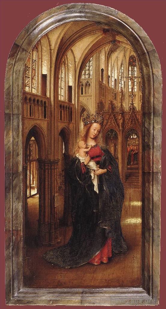 Jan van Eyck Oil Painting - Madonna in the Church