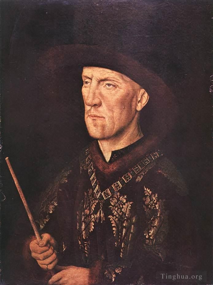 Jan van Eyck Oil Painting - Portrait of Baudouin de Lannoy