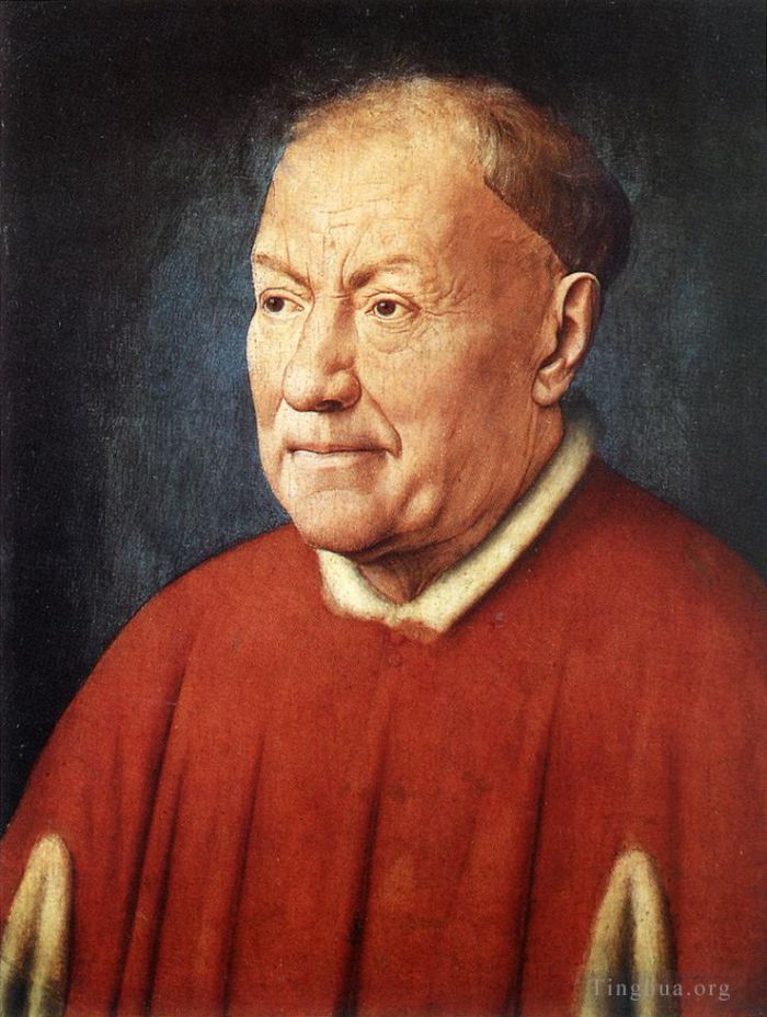 Jan van Eyck Oil Painting - Portrait of Cardinal Niccolo Albergati