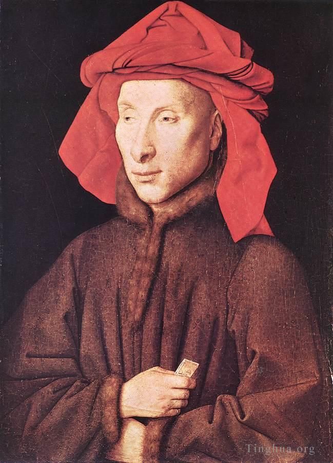 Jan van Eyck Oil Painting - Portrait of Giovanni Arnolfini