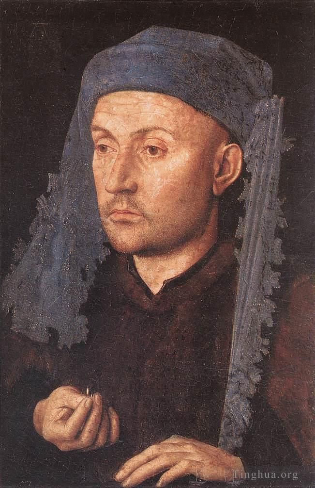 Jan van Eyck Oil Painting - Portrait of a Goldsmith Man with Ring