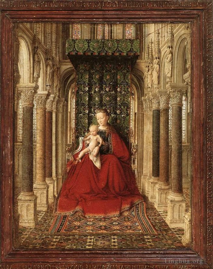 Jan van Eyck Oil Painting - Small Triptych central panel