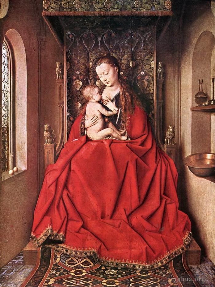 Jan van Eyck Oil Painting - Suckling Madonna Enth