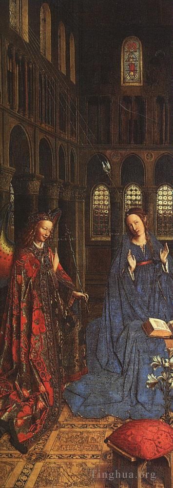 Jan van Eyck Oil Painting - The Annunciation 1435