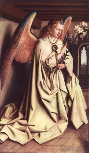Artist Jan van Eyck's Work - The Ghent Altarpiece Angel of the Annunciation