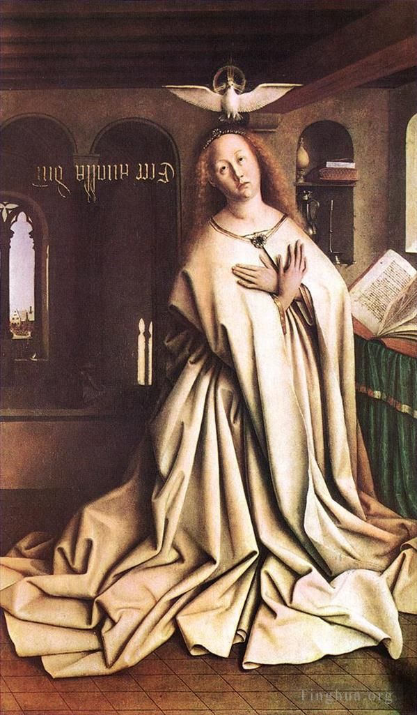 Jan van Eyck Oil Painting - The Ghent Altarpiece Mary of the Annunciation