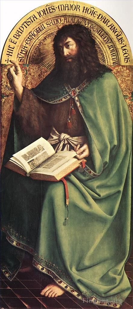 Jan van Eyck Oil Painting - The Ghent Altarpiece St John the Baptist