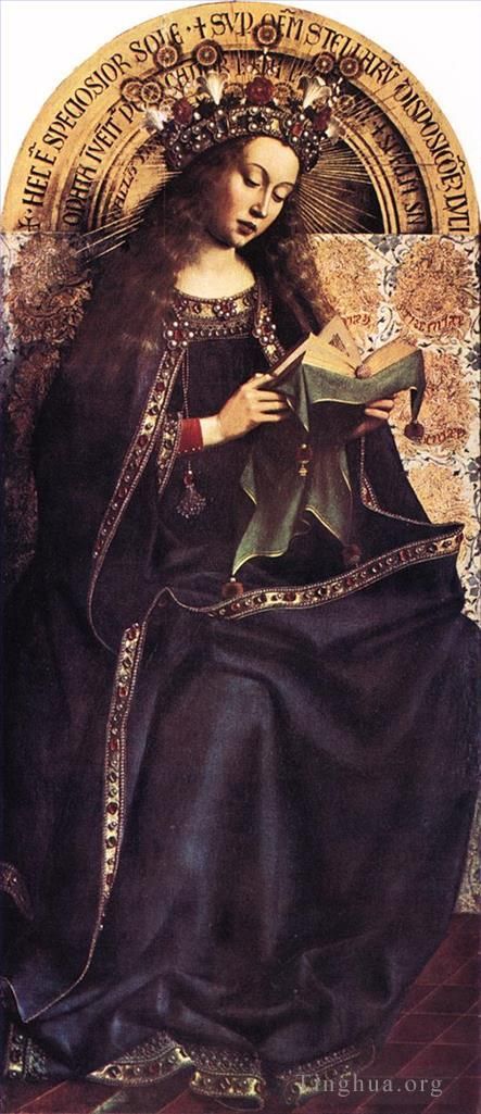 Jan van Eyck Oil Painting - The Ghent Altarpiece Virgin Mary