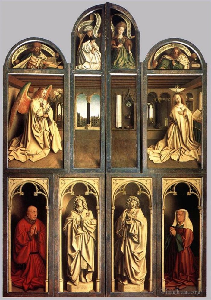Jan van Eyck Sculpture - The Ghent Altarpiece wings closed