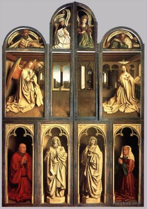 Artist Jan van Eyck's Work - The Ghent Altarpiece wings closed