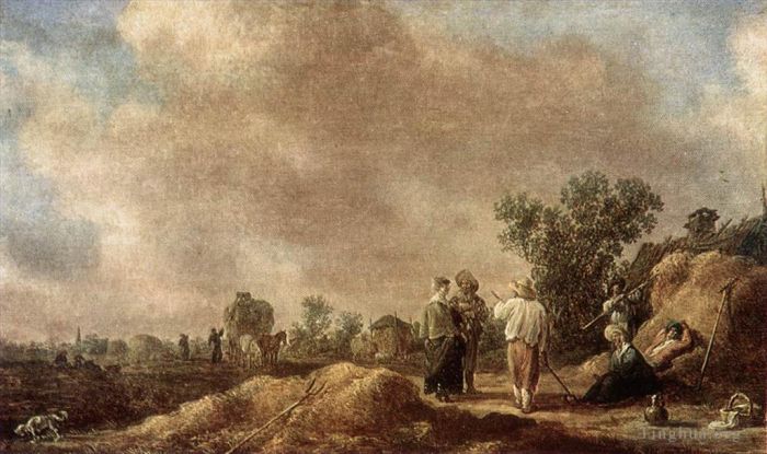 Jan Josephszoon van Goyen Oil Painting - Haymaking