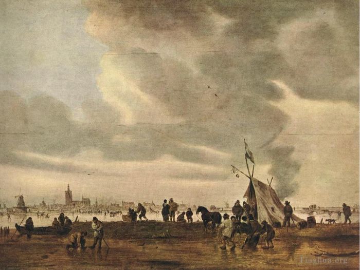 Jan Josephszoon van Goyen Oil Painting - View of The Hague in Winter