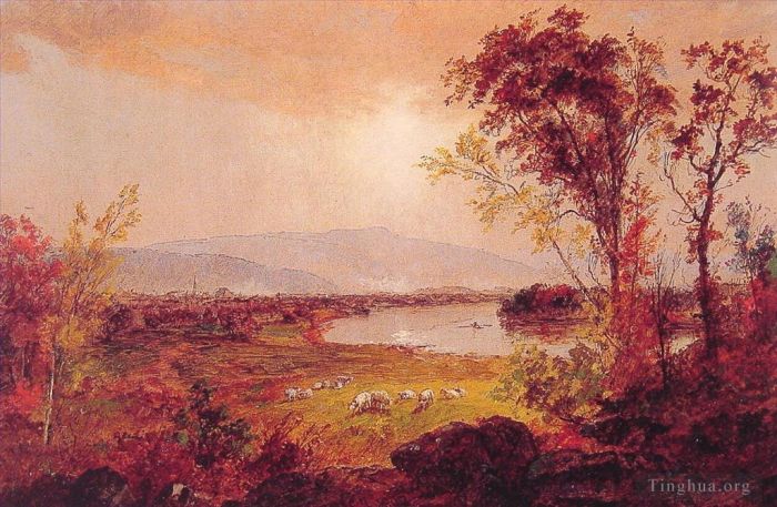 Jasper Francis Cropsey Oil Painting - A Bend in the River