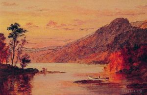 Artist Jasper Francis Cropsey's Work - Lake Scene Catskill Mountains