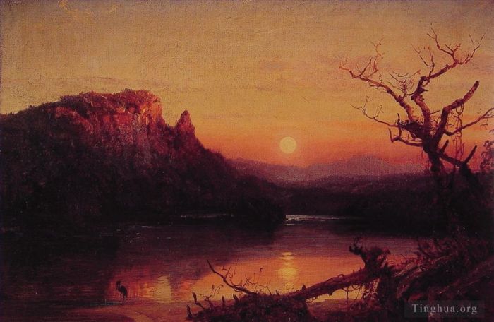 Jasper Francis Cropsey Oil Painting - Sunset Eagle Cliff