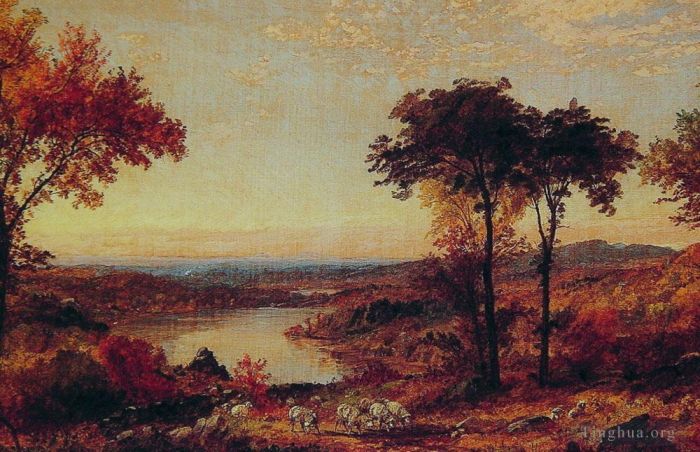 Jasper Francis Cropsey Oil Painting - Red Wyoming Valley Pennsylvania