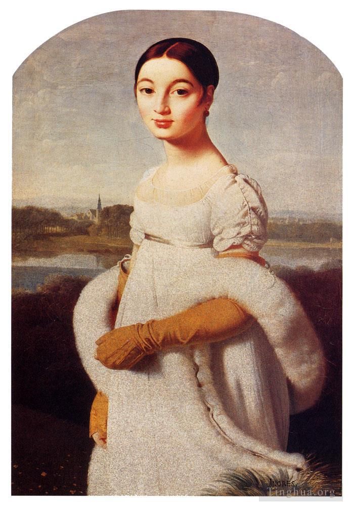 Jean-Auguste-Dominique Ingres Oil Painting - Auguste Dominique Portrait Of Mademoiselle Caroline Riviere