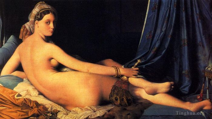 Jean-Auguste-Dominique Ingres Oil Painting - Auguste Dominique The Grande Odalisque