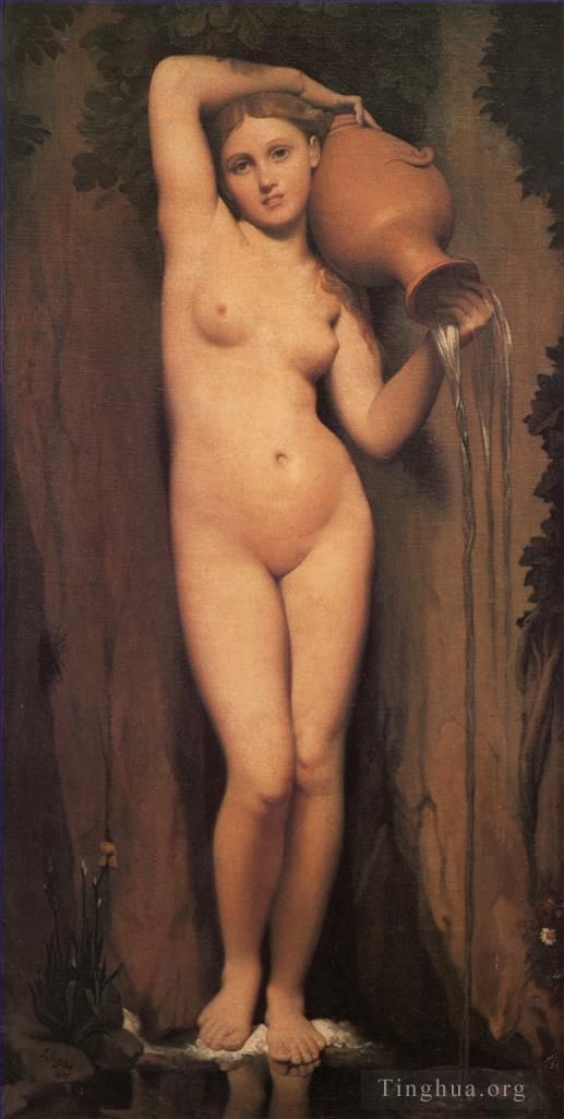 Jean-Auguste-Dominique Ingres Oil Painting - La Source