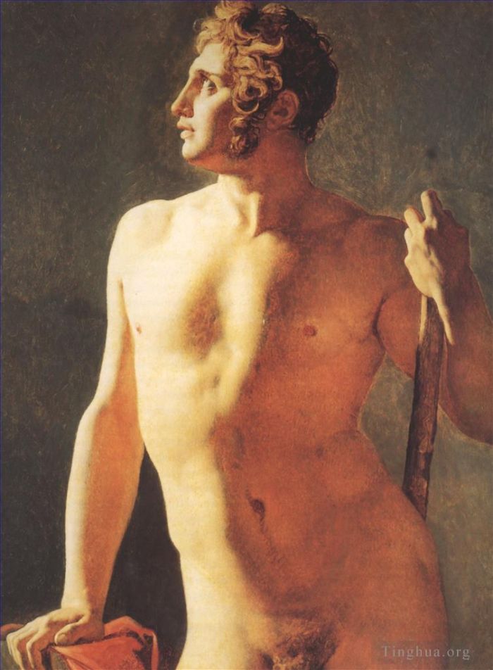 Jean-Auguste-Dominique Ingres Oil Painting - Male Torso