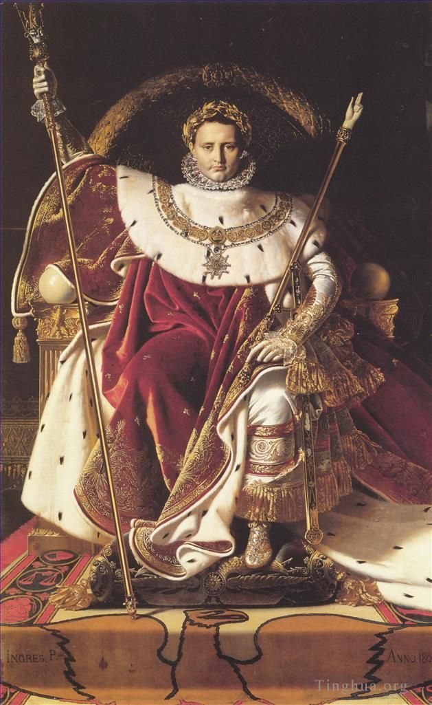 Jean-Auguste-Dominique Ingres Oil Painting - Napoleon I on His Imperial Throne