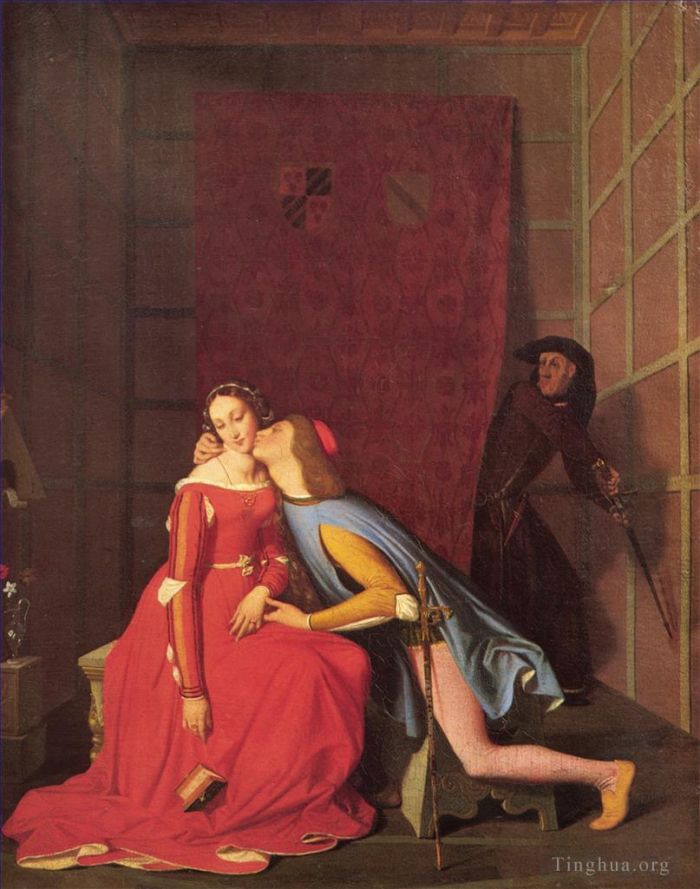 Jean-Auguste-Dominique Ingres Oil Painting - Paolo and Francesca 1819