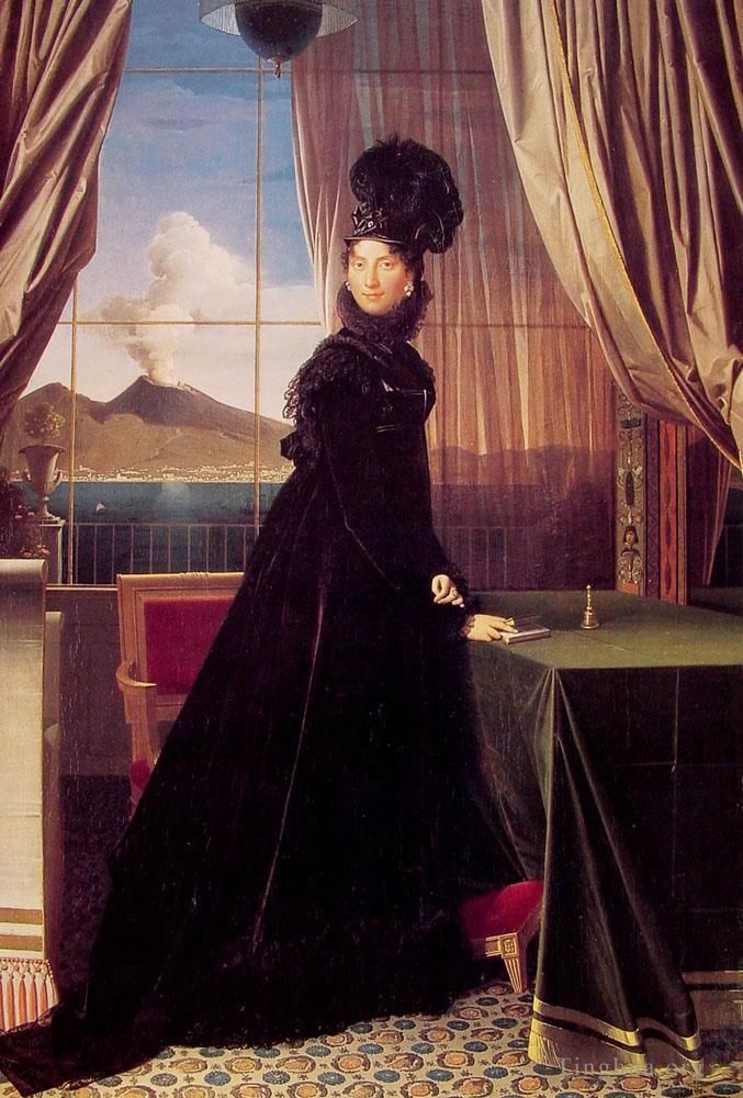 Jean-Auguste-Dominique Ingres Oil Painting - Queen Caroline Murat