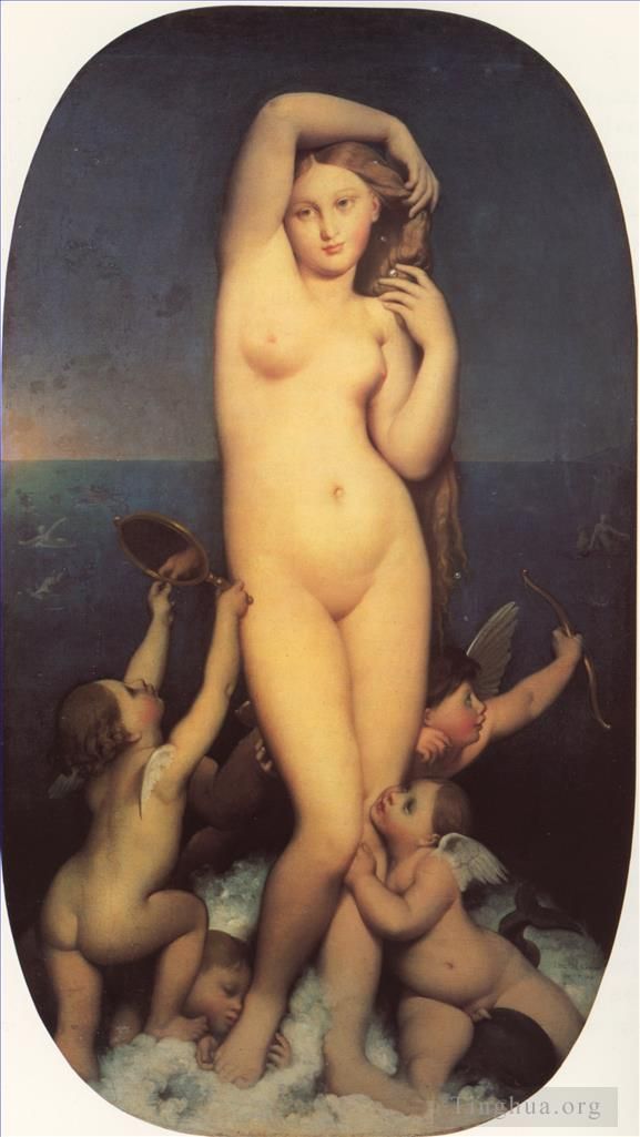 Jean-Auguste-Dominique Ingres Oil Painting - Venus Anadyomene