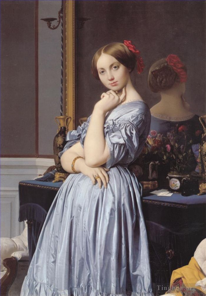 Jean-Auguste-Dominique Ingres Oil Painting - Vicomtesse Othenin dHaussonville