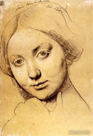 Artist Jean-Auguste-Dominique Ingres's Work - Study for Vicomtesse d Haussonville born Louise Albertine de Broglie2